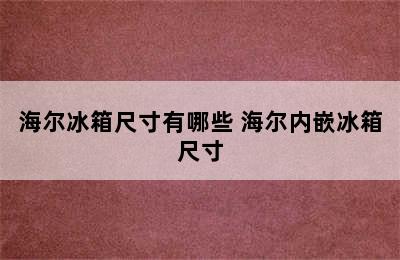 海尔冰箱尺寸有哪些 海尔内嵌冰箱尺寸